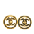 Chanel B Chanel Gold Gold Plated Metal CC Turnlock Round Clip On Earrings France