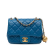 Chanel B Chanel Blue Lambskin Leather Leather Mini Square Classic Lambskin Pearl Crush Single Flap Italy