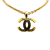 Chanel B Chanel Gold Gold Plated Metal CC Pendant Necklace France