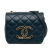 Chanel AB Chanel Blue Navy Lambskin Leather Leather Mini Lambskin CC Crystal Full flap France