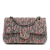 Chanel B Chanel Gray with Pink Denim Fabric Medium Classic Distressed Double Flap France