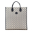 Gucci AB Gucci Brown Beige Coated Canvas Fabric Medium GG Supreme Interlocking G Tote Italy