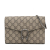 Gucci AB Gucci Brown Beige Coated Canvas Fabric GG Supreme Dionysus Chain Wallet Italy