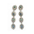 Gucci B Gucci Silver Palladium Metal Crystal and Plated Drop Clip-On Earrings Italy