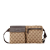 Gucci AB Gucci Brown Beige Canvas Fabric GG Double Pocket Belt Bag Italy