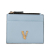 Versace AB Versace Blue Light Blue Calf Leather Virtus Logo Card Holder Italy