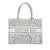 Christian Dior B Dior Gray Light Gray Canvas Fabric Medium Toile de Jouy Book Tote Italy