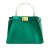 Fendi AB Fendi Green Calf Leather Mini Peekaboo Iconic Italy