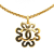 Chanel B Chanel Gold Gold Plated Metal CC Flower Pendant Necklace France