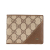 Gucci AB Gucci Brown Beige Coated Canvas Fabric GG Supreme Small Wallet Italy