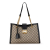 Gucci B Gucci Brown Beige with Black Coated Canvas Fabric Medium GG Supreme Padlock Tote Italy