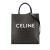 Celine AB Celine Black Coated Canvas Fabric Medium Triomphe Vertical Cabas Satchel Italy