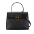 Salvatore Ferragamo AB Ferragamo Black Calf Leather Gancini Satchel Italy