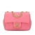 Chanel AB Chanel Pink Lambskin Leather Leather Mini Square Lambskin Pearl Samba Flap Italy