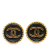 Chanel B Chanel Gold with Black Gold Plated Metal CC Clip On Earrings France