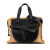 Loewe B LOEWE Brown Beige with Black Raffia Natural Material Small and Leather Gate Top Handle Bag Spain