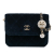 Chanel B Chanel Blue Navy Velvet Fabric Mini Pearl Crush Clutch With Chain Italy