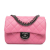 Chanel AB Chanel Pink Lambskin Leather Leather Small Goatskin Double Carry Waist Chain Flap Italy