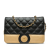 Chanel B Chanel Black with Gold Lambskin Leather Leather CC Bicolor Quilted Lambskin Wallet On Chain Italy