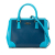 Salvatore Ferragamo B Ferragamo Blue Dark Blue Calf Leather Gancini Bicolor skin Satchel Italy