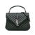 Saint Laurent Black Medium Chevron Studded Sheepskin Monogram College Satchel Italy