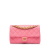 Chanel Pink Medium Quilted Lambskin Logo Letters Chanel Touch Chain Flap Italy