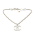 Chanel B Chanel Silver Brass Metal Silver Rhinestone CC Heart Pendant Necklace France