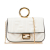 Fendi AB Fendi White Calf Leather Nano Zucca Embossed Baguette Charm Italy