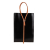 Hermès B Hermès Black with Brown Calf Leather Box Knot Flat Handbag France