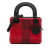 Christian Dior B Dior Red with Black Calf Leather Mini skin Checkered Crystal Studded Lady Dior Italy