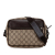 Gucci B Gucci Brown Beige Coated Canvas Fabric GG Supreme Crossbody Italy