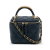 Chanel AB Chanel Blue Navy Lambskin Leather Leather Small Lambskin Top Handle Vanity Bag France