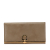 Salvatore Ferragamo AB Ferragamo Brown Beige Calf Leather Gancini Long Wallet Italy