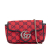 Gucci AB Gucci Red Canvas Fabric Super Mini GG Marmont Matelasse Flap Italy