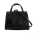 Gucci AB Gucci Black Calf Leather Medium Dollar Soho Top Handle Convertible Tote Italy