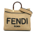 Fendi B Fendi Brown Beige Raffia Natural Material Medium Sunshine Tote Italy