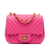 Chanel AB Chanel Pink Lambskin Leather Leather Mini Square Classic Chevron Lambskin Flap Italy