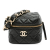 Chanel AB Chanel Black Lambskin Leather Leather Quilted Lambskin Cube Chain Wristlet Case France