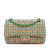 Chanel B Chanel Green with Multi Tweed Fabric Medium Classic Double Flap France