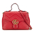 Gucci AB Gucci Red Calf Leather Small GG Marmont Top Handle Satchel Italy