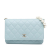 Chanel B Chanel Blue Light Blue Lambskin Leather Leather CC Lambskin Pearl Wallet On Chain Italy