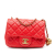 Chanel B Chanel Red Lambskin Leather Leather Mini Square Classic Lambskin Pearl Crush Flap Italy