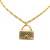 Chanel B Chanel Gold Gold Plated Metal Flap Bag Pendant Necklace France