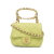 Chanel Green Mini Quilted Lambskin Oval Logo Chain Top Handle Flap Italy