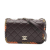 Chanel A Chanel Brown Dark Brown Lambskin Leather Leather Medium Quilted Lambskin Whipstitch Flap Italy