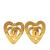 Chanel B Chanel Gold Gold Plated Metal CC Heart Clip On Earrings France