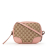 Gucci B Gucci Brown Beige with Pink Light Pink Canvas Fabric GG Bree Crossbody Italy