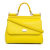 Dolce&Gabbana AB Dolce & Gabbana Yellow Calf Leather Large Miss Sicily Italy