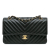 Chanel B Chanel Black Lambskin Leather Leather Medium Classic Chevron Lambskin Double Flap France