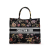 Christian Dior AB Dior Black Canvas Fabric Large Embroidered Book Tote Italy